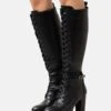Anna Field Bottes À Lacets - Black